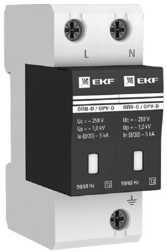 Ограничитель импульсных напряжений УЗИП EKF PROxima ОПВ-D 2п L-N-PE классIII 5кА с NFC фото Ограничитель импульсных напряжений УЗИП EKF PROxima ОПВ-D 2п L-N-PE классIII 5кА с NFC картинка